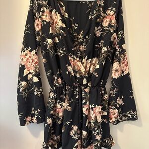 Navy blue floral Romper